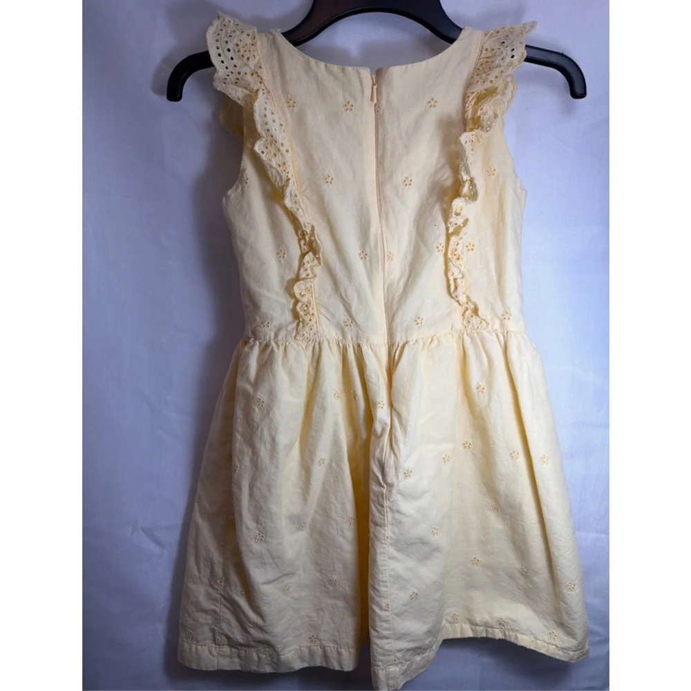 Gap Kids Eyelet Ruffle Sundress Summer Dress Size Small Butter Yellow Feminine